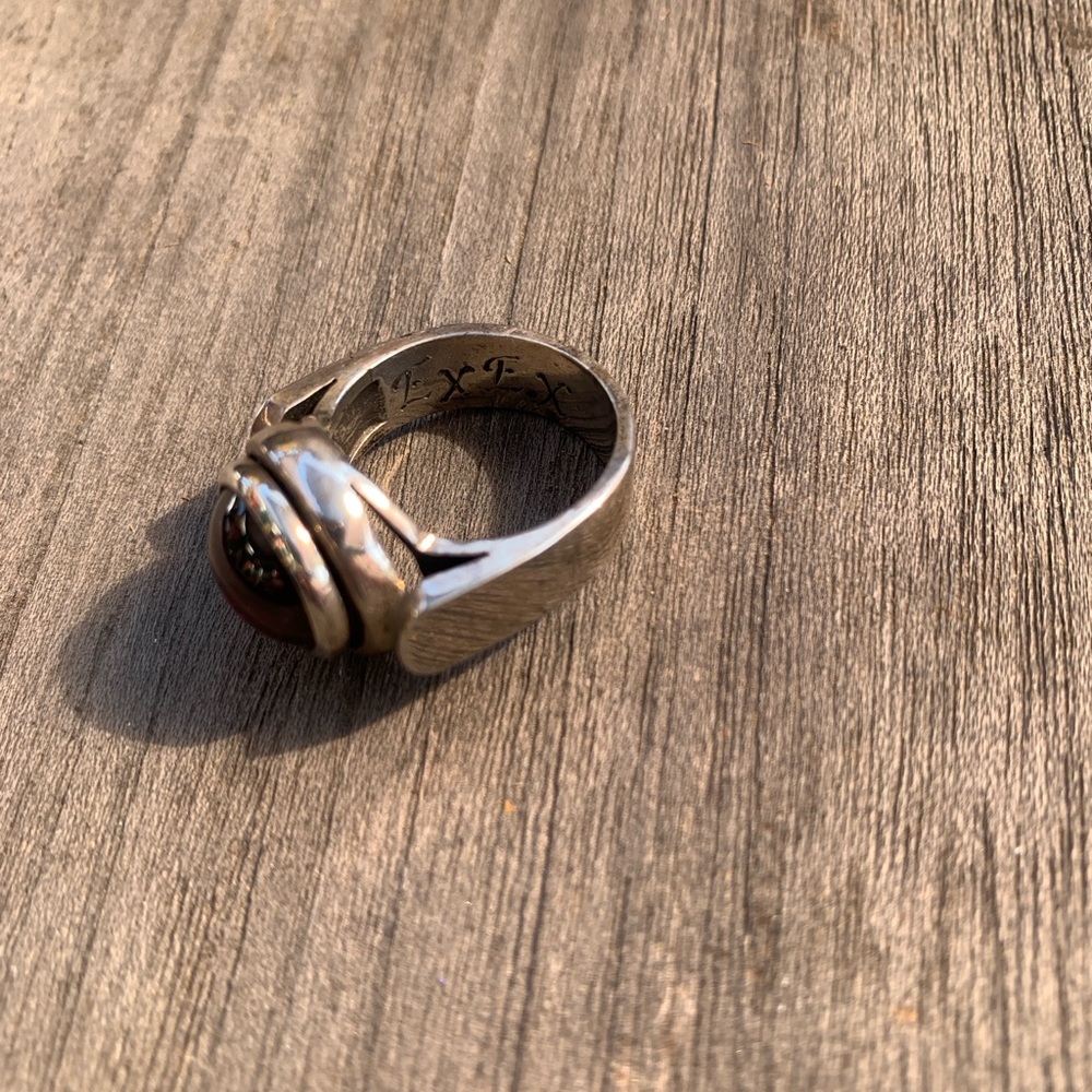 Silver Ring with Red Stone